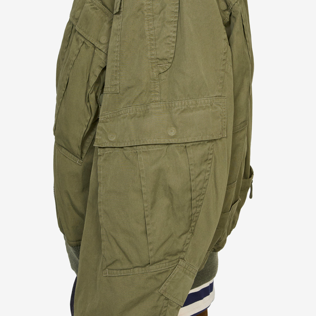 Rebuild By Needles Multi Pocket Bomber Jacket Khaki Jackets