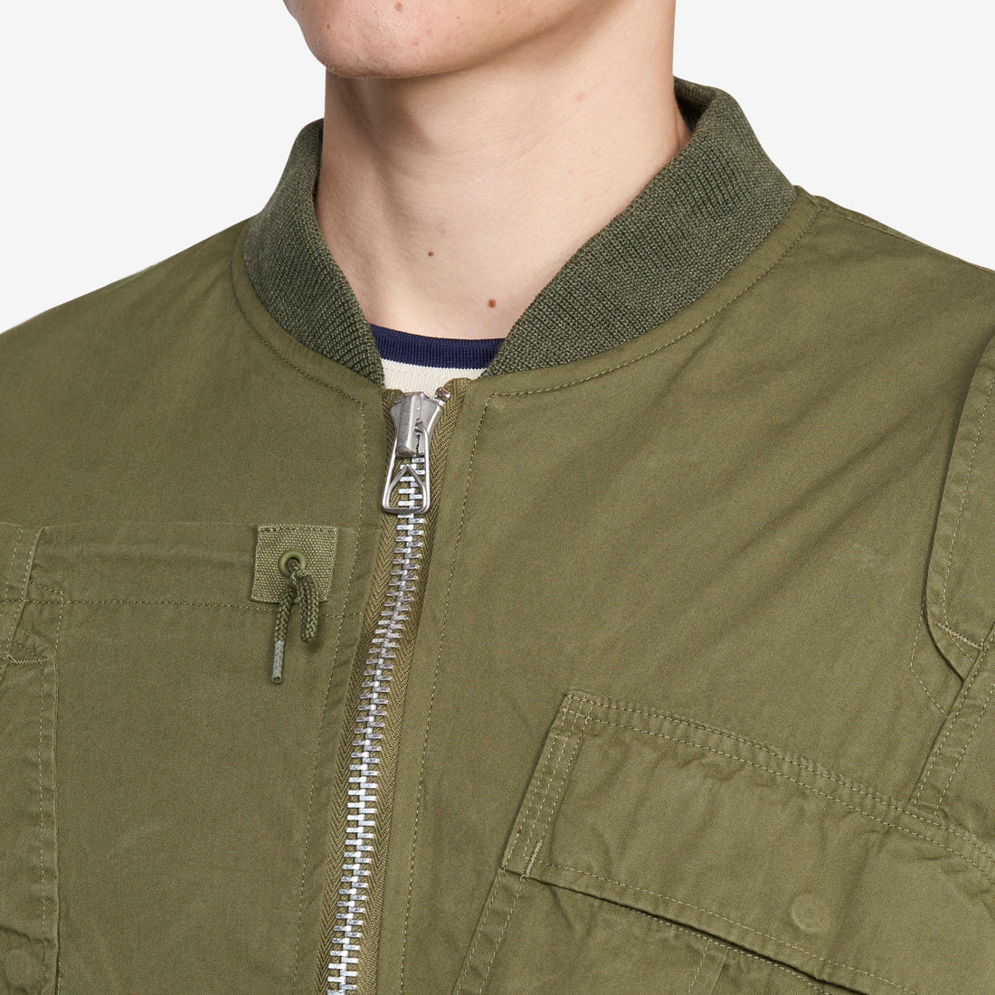 Rebuild By Needles Multi Pocket Bomber Jacket Khaki Jackets