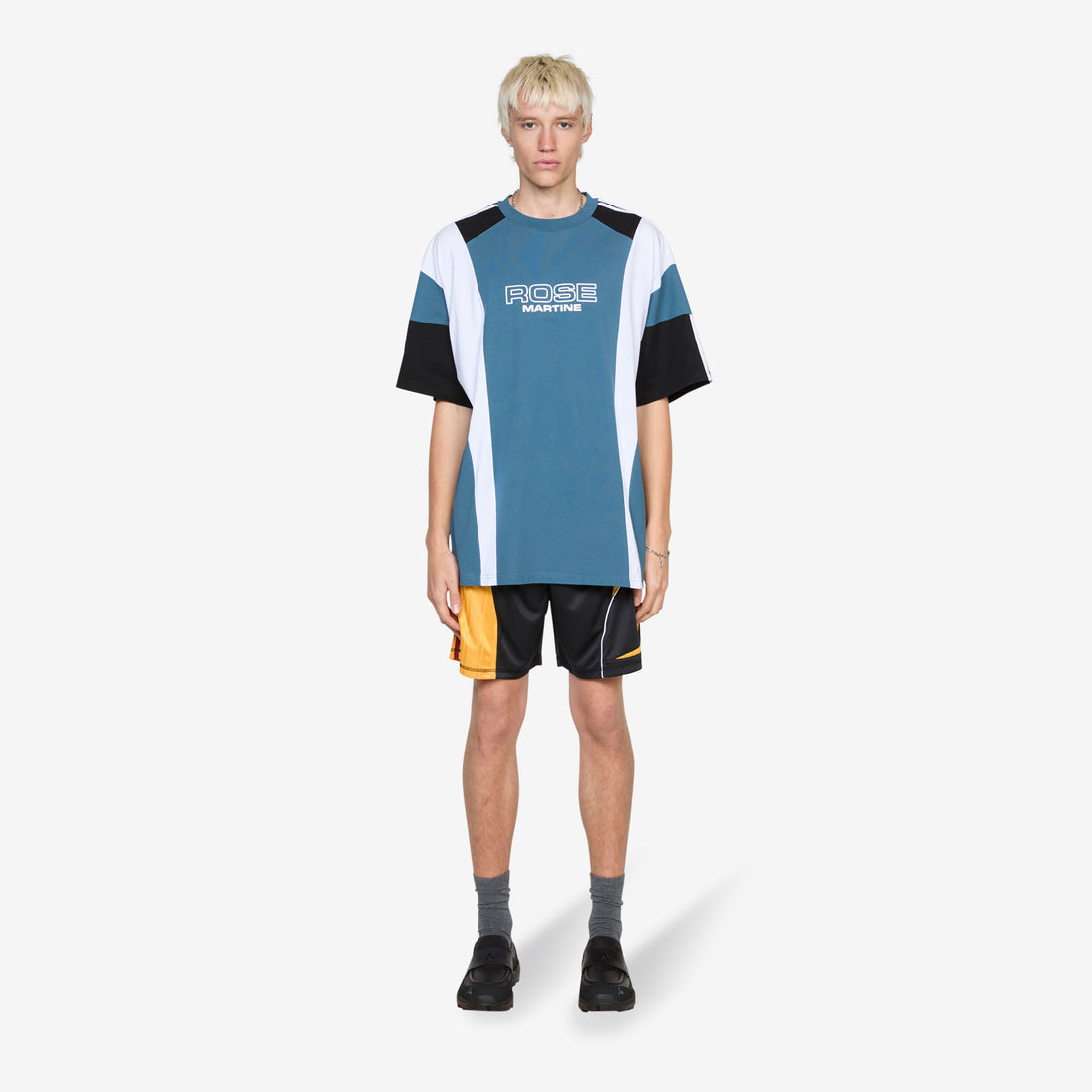 Oversized Panelled T-Shirt Agean Blue Tees