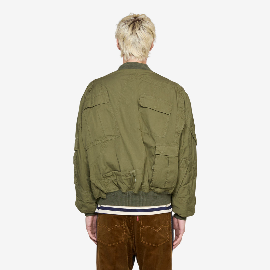 Rebuild By Needles Multi Pocket Bomber Jacket Khaki Jackets