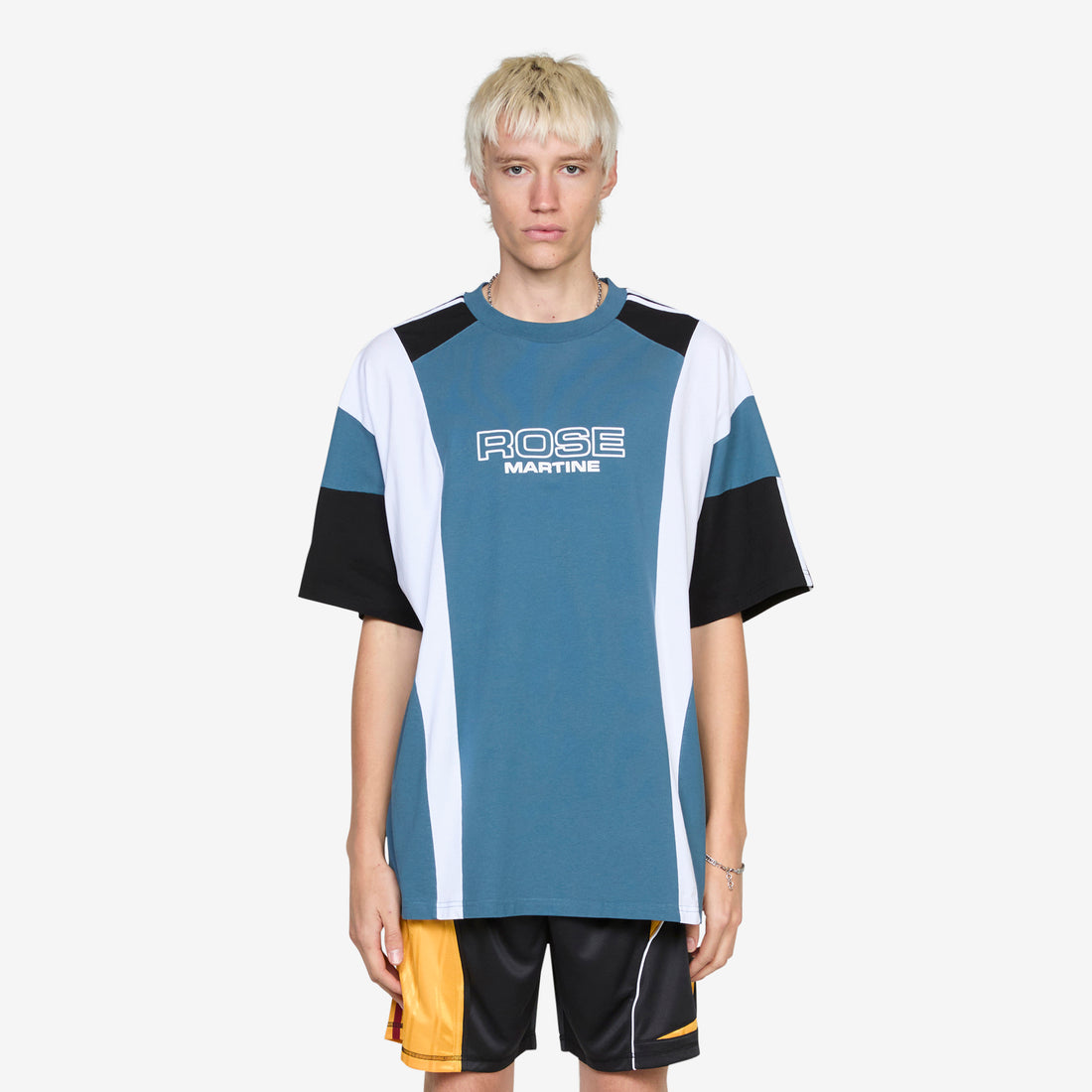 Oversized Panelled T-Shirt Agean Blue Tees