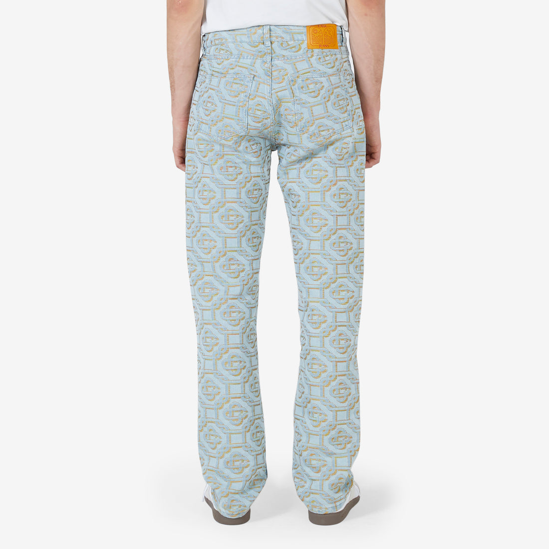 Monogram Straight Leg Jeans Blue Pants