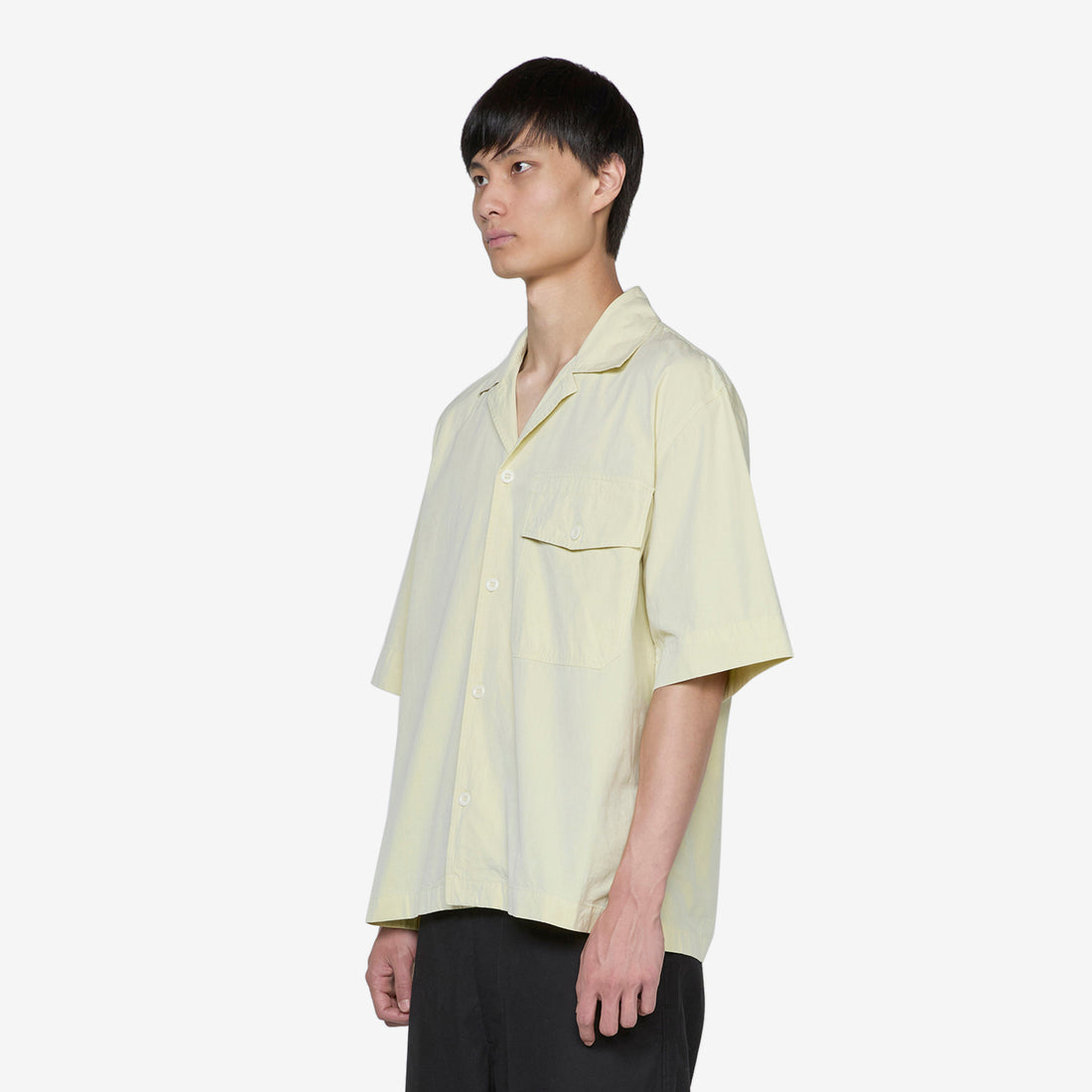 MHL. Short Sleeve Flap Pocket Shirt Pale Yellow Shirts