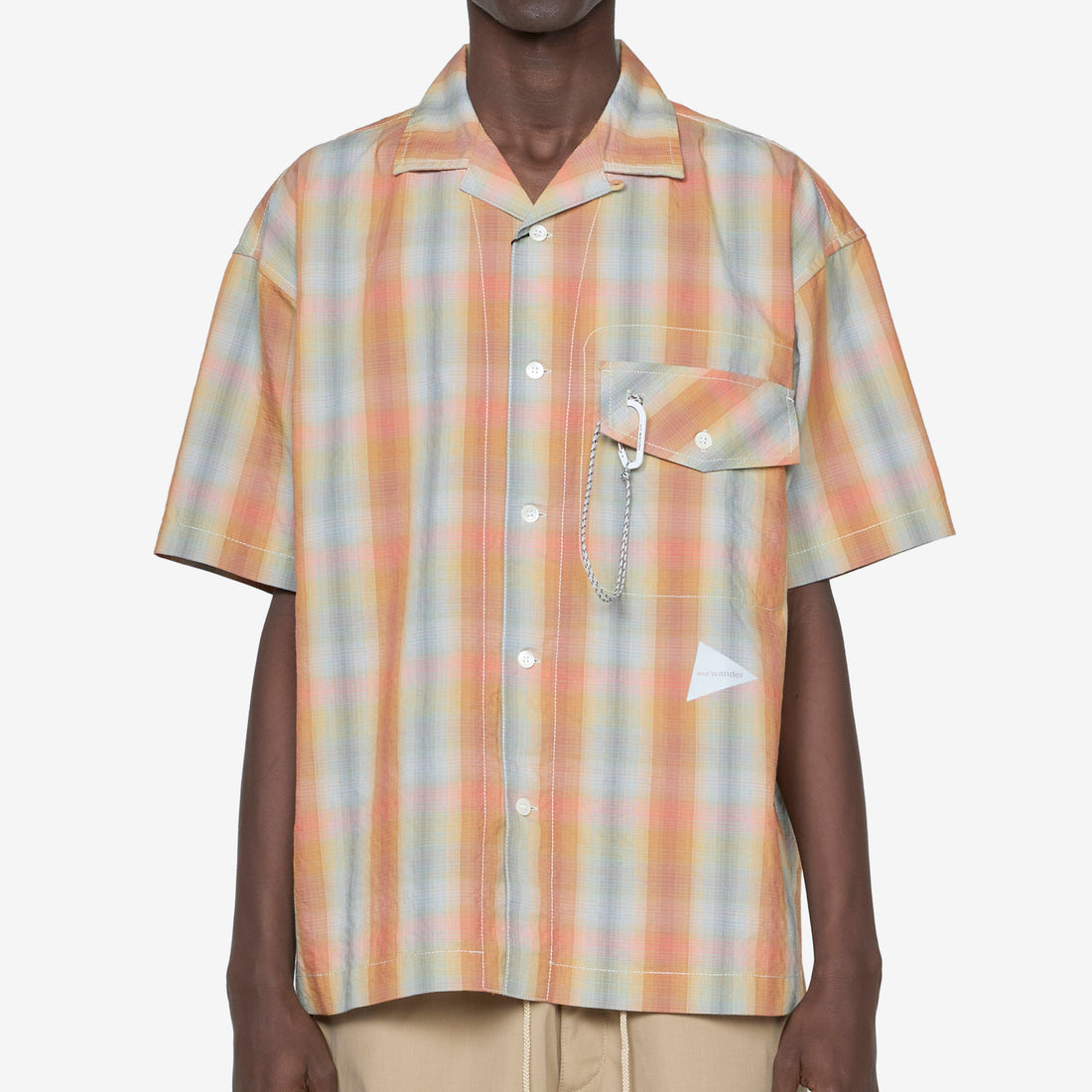 Dry Check Open Short Sleeve Shirt Orange Shirts