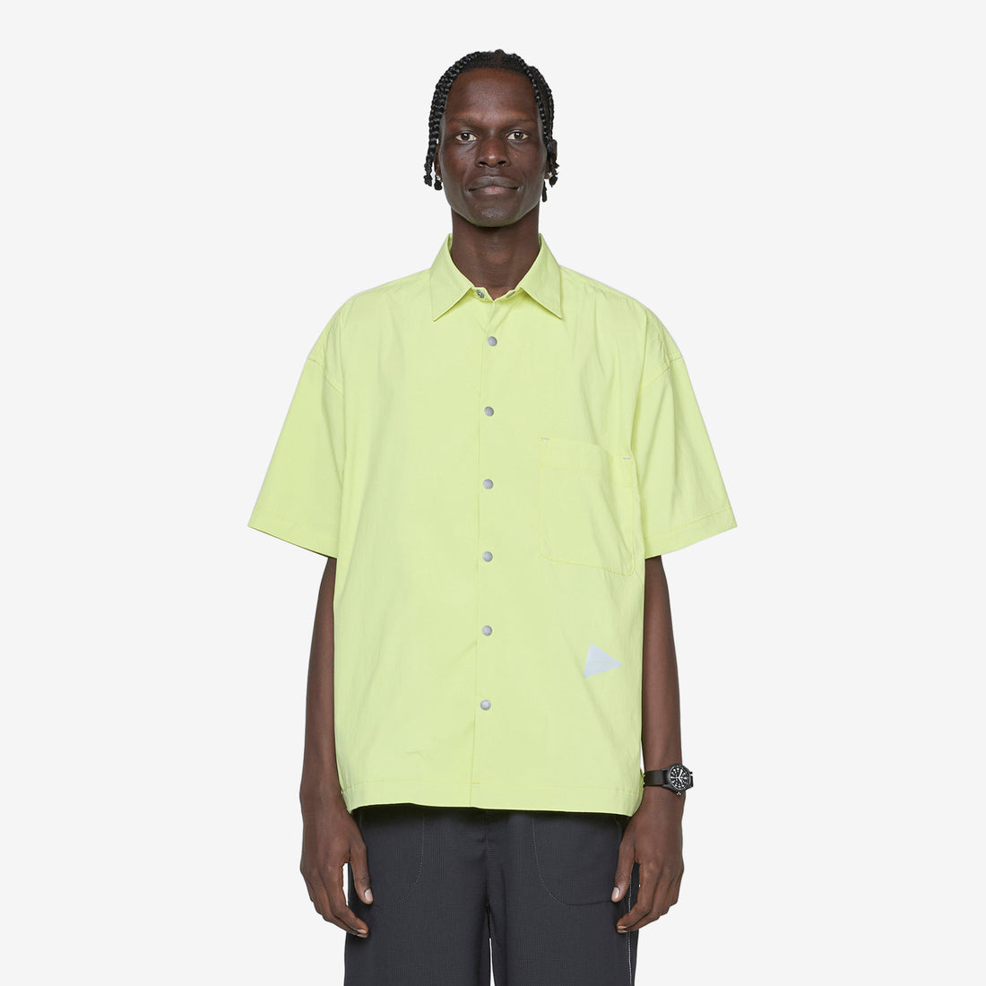 UV Cut Stretch Short Sleeve Shirt Yellow Green Shirts