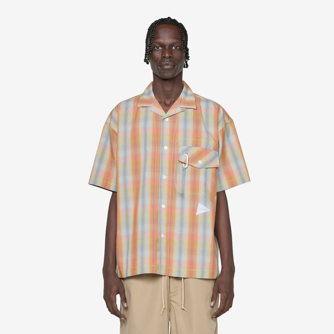 Dry Check Open Short Sleeve Shirt Orange Shirts