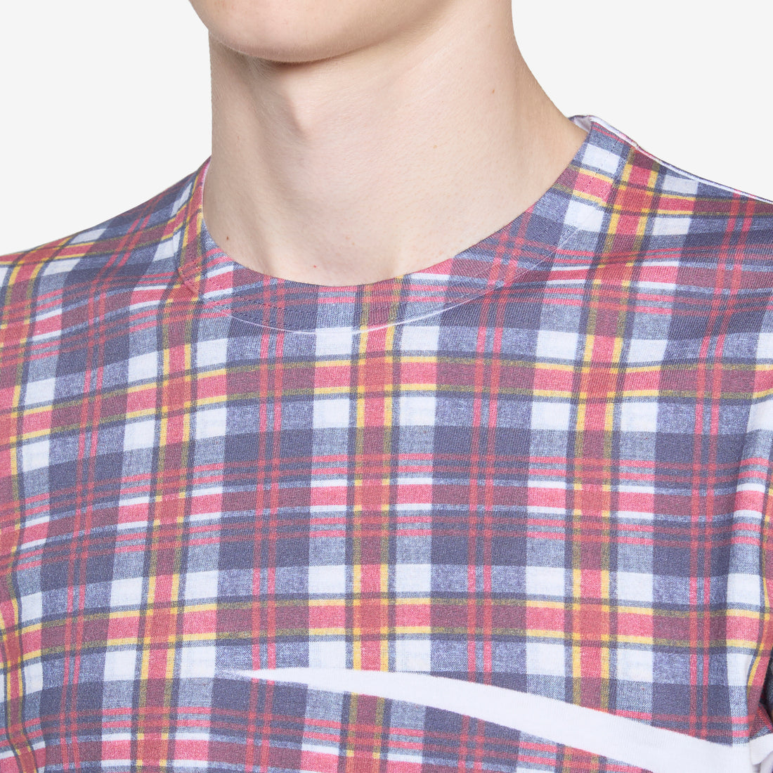 Tartan Overprint T-Shirt White | Check Tees