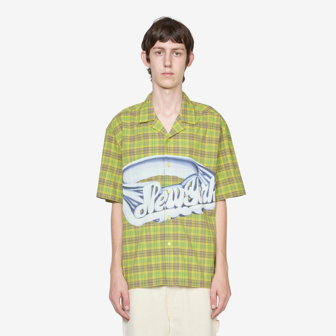 Printed Camp Collar Shirt Green Shirts