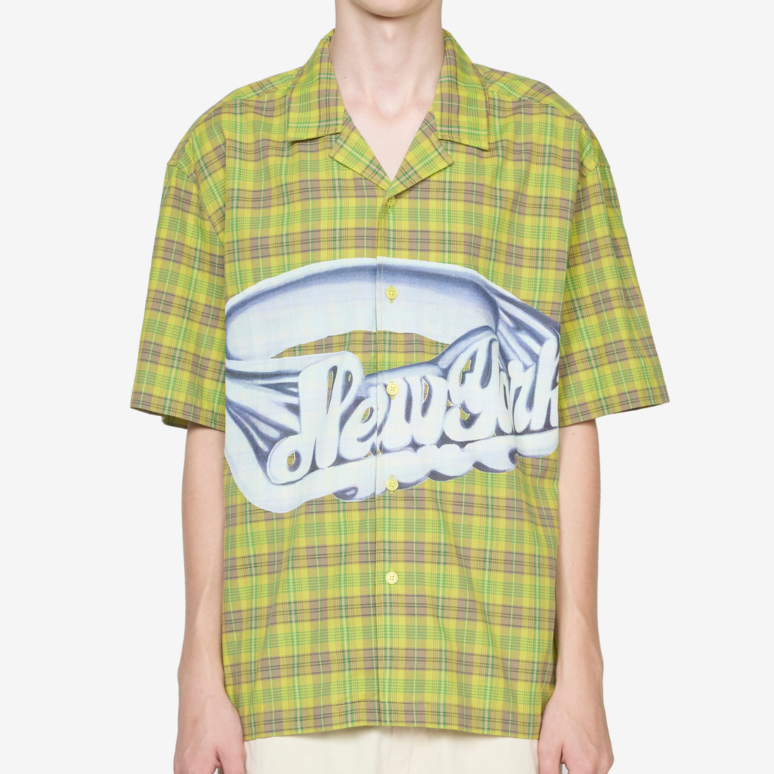 Printed Camp Collar Shirt Green Shirts