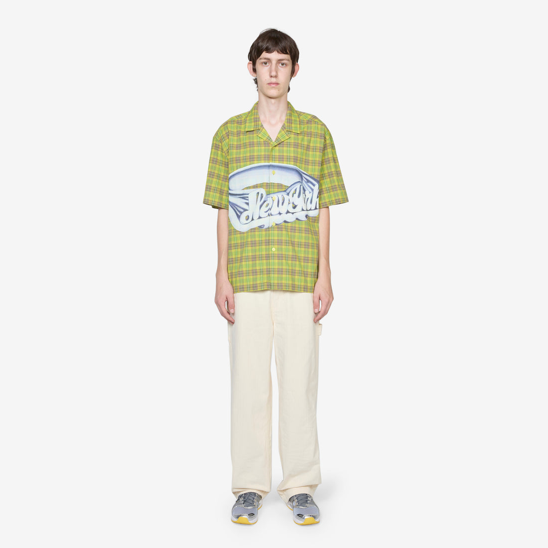 Printed Camp Collar Shirt Green Shirts