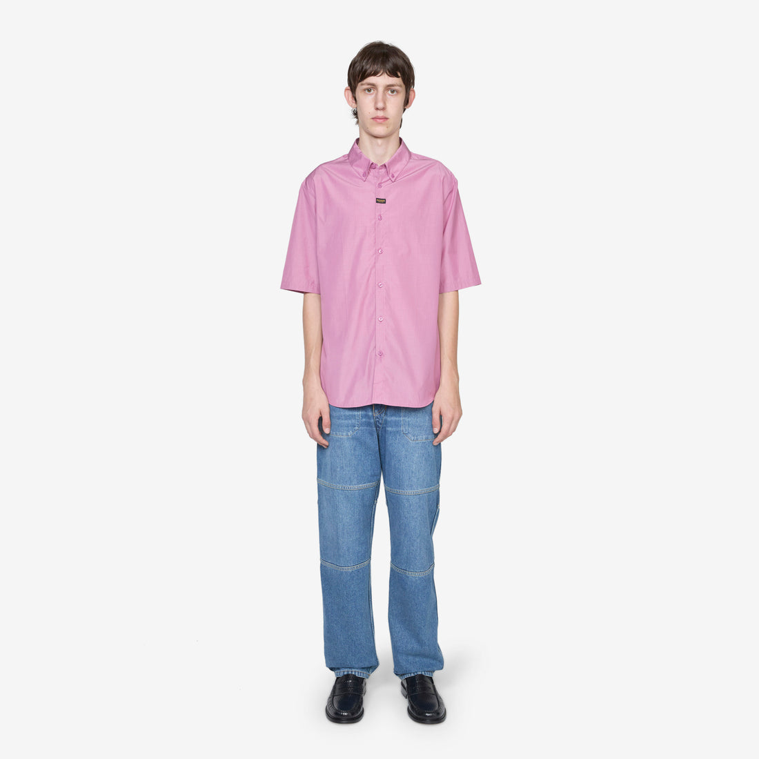 Shortsleeve Casual Shirt Purple | Black Stripe Shirts