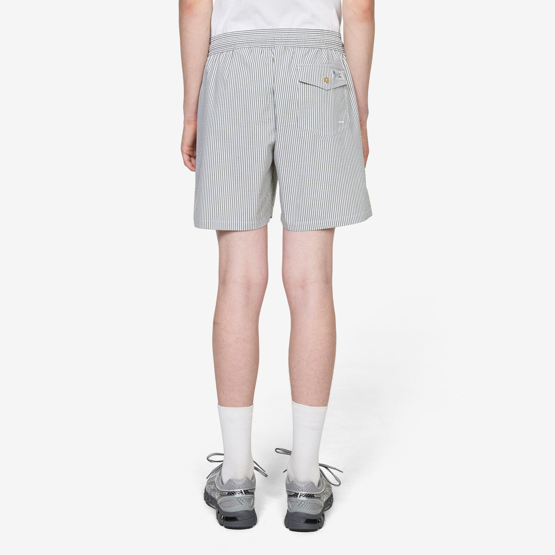 5.75-Inch Traveler Classic Swim Trunk New Olive Seersucker Shorts