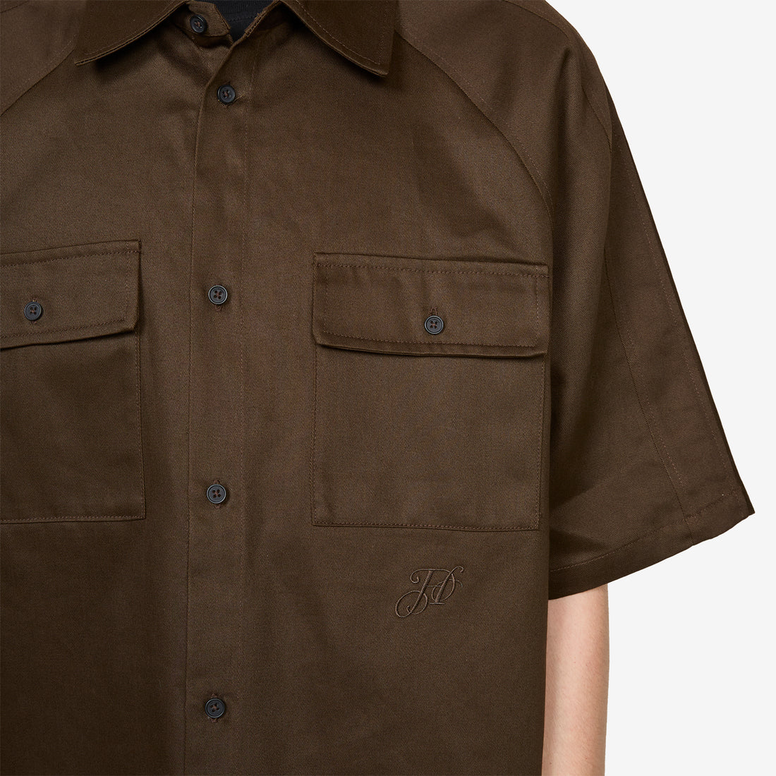 Oversized Cotton Twill Shirt Brown Shirts