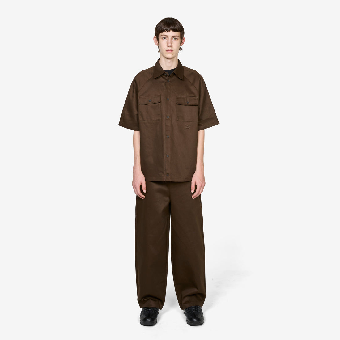 Oversized Cotton Twill Shirt Brown Shirts