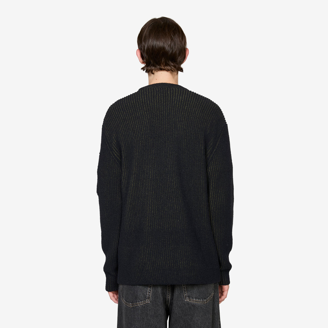 Fleece Knit Crewneck Lens Sweater Capers Jumpers