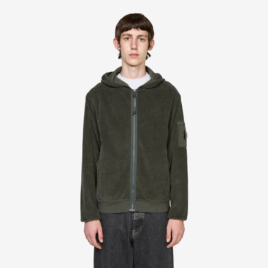 Corduroy 350 Full Zip Hooded Sweatshirt Dark Shadow Shirts