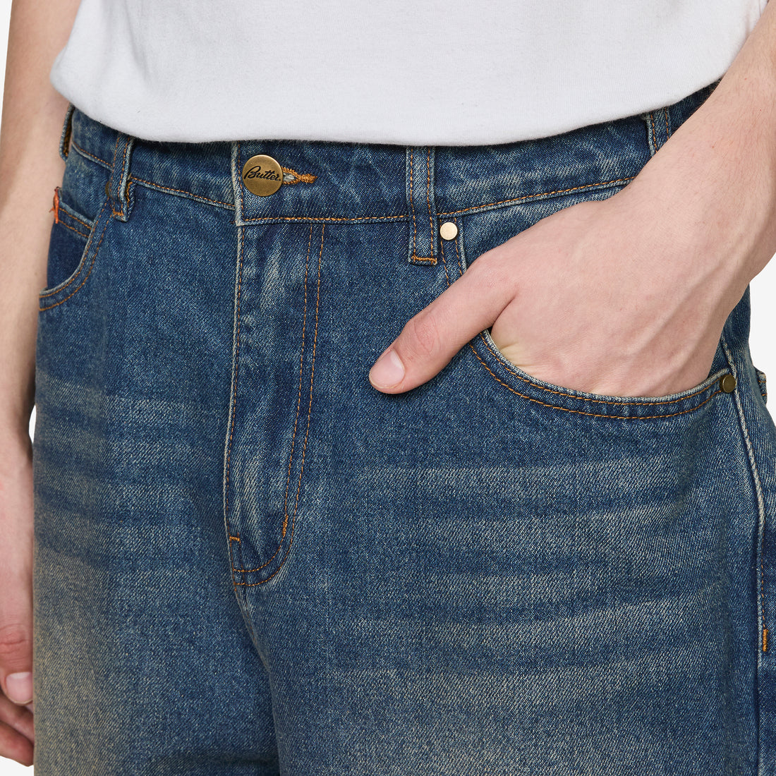 Baggy Denim Shorts Distressed Indigo Shorts