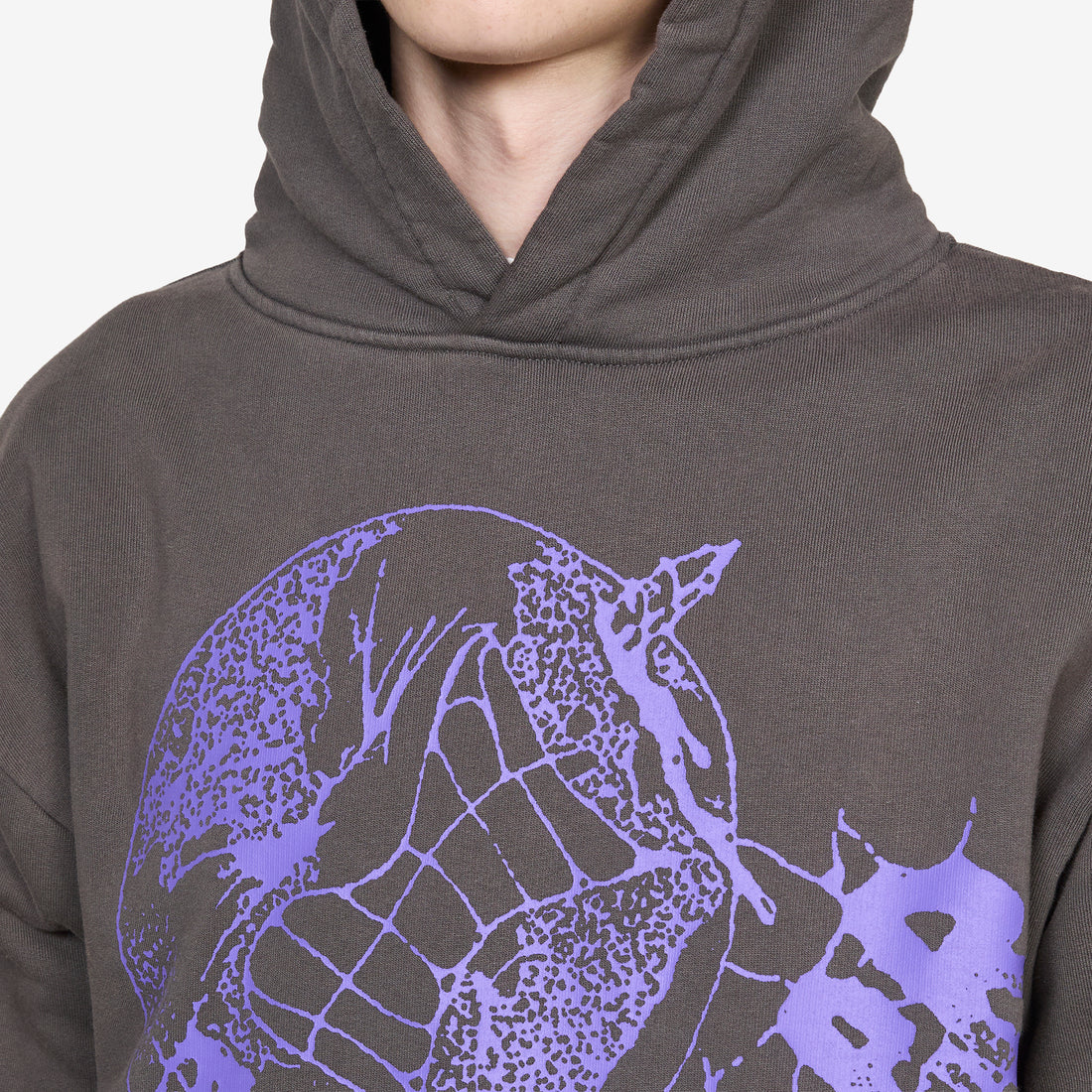 Drill Pullover Hood Washed Dark Grey Jumpers