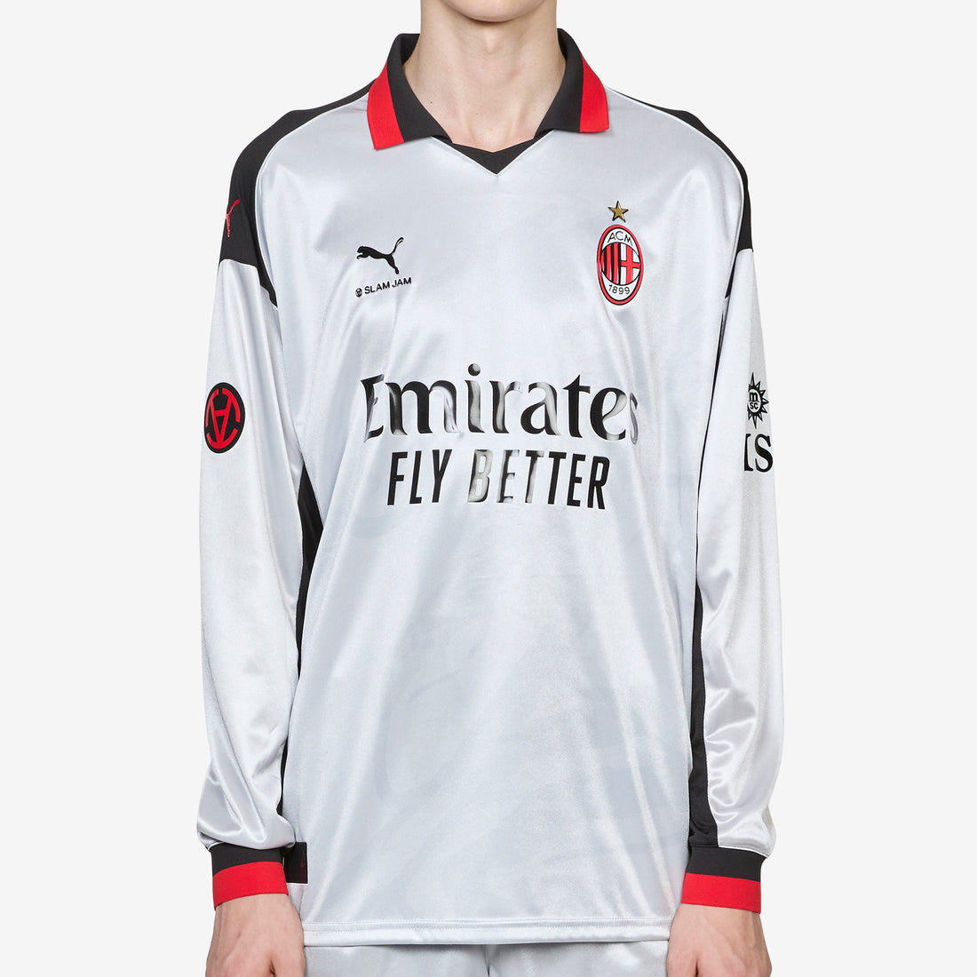 Slam Jam x AC Milan x Limited Edition Longsleeve Jersey Silver Mist | Vibrant Silver Tees