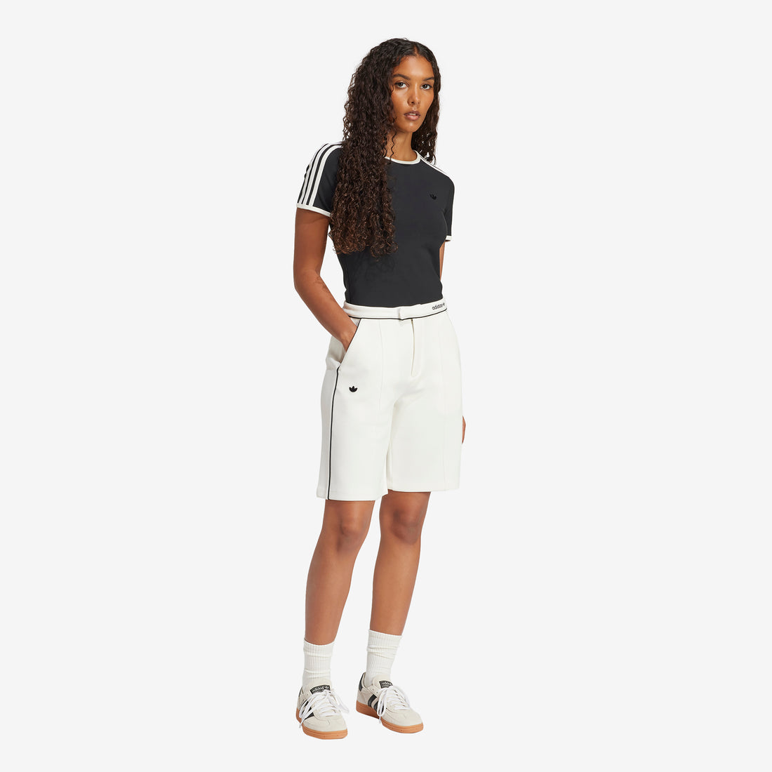 Women's Premium Tailored Bermuda Shorts Off White Shorts