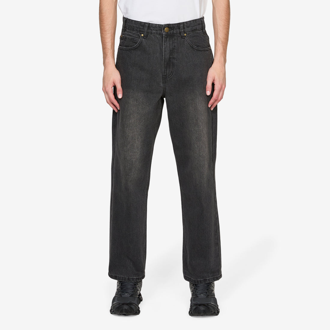 Racer Denim Jeans Faded Black Pants