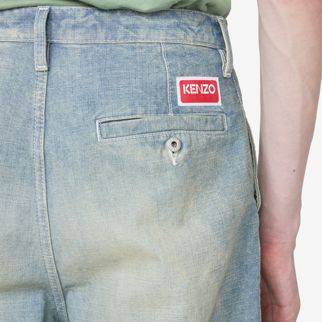 Large Straight Fit Jeans Dirty Denim Stone Blue Pants