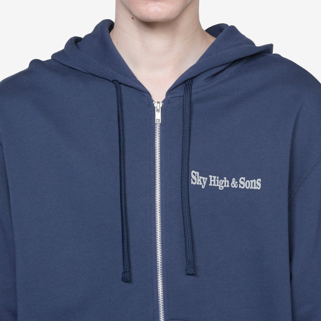 Unisex Sky High and Sons Zip-Up Hoodie Navy Jumpers