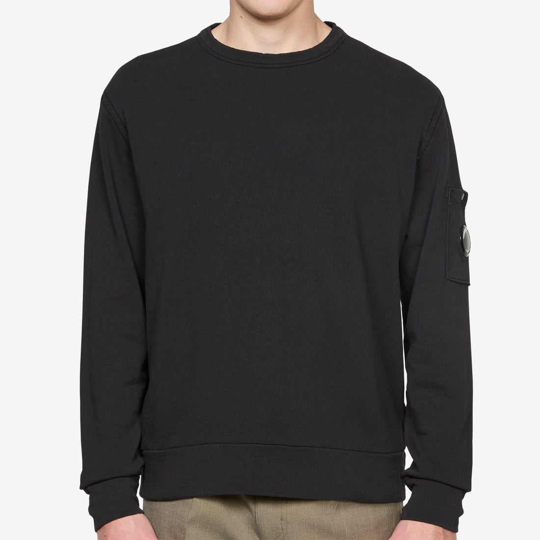 Malfilè Fleece Lens Crewneck Sweatshirt Black Shirts