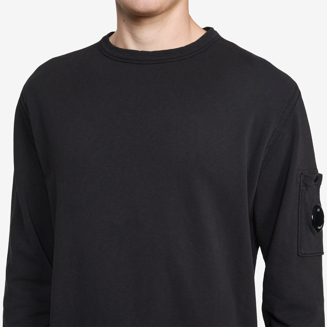 Malfilè Fleece Lens Crewneck Sweatshirt Black Shirts