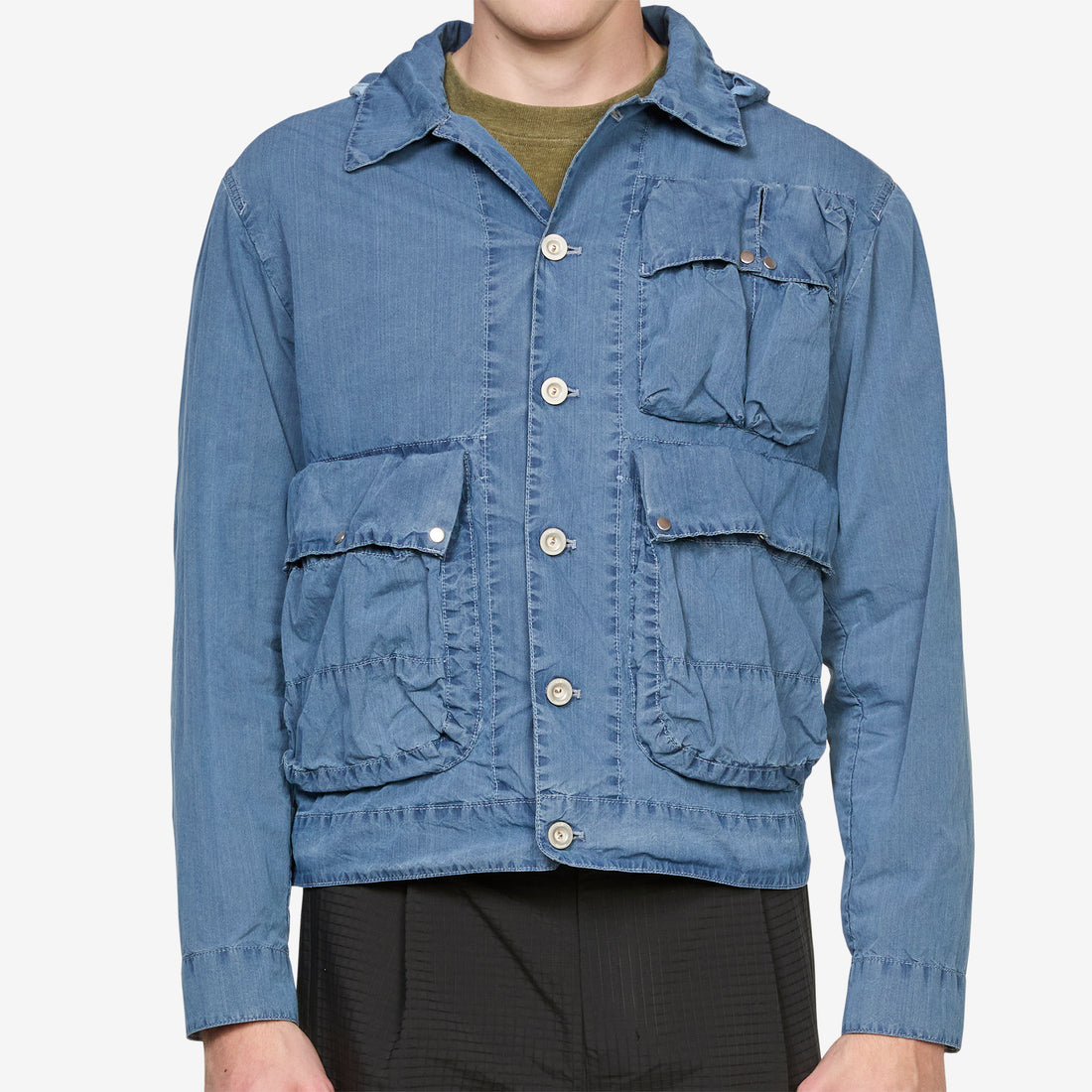 50 Fili Indigo Bleached Goggle Jacket Stone Bleach Jackets