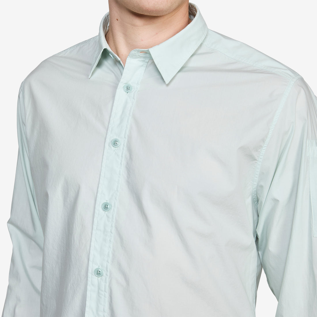 Popeline Longsleeve Lens Button Shirt Misty Blue Shirts