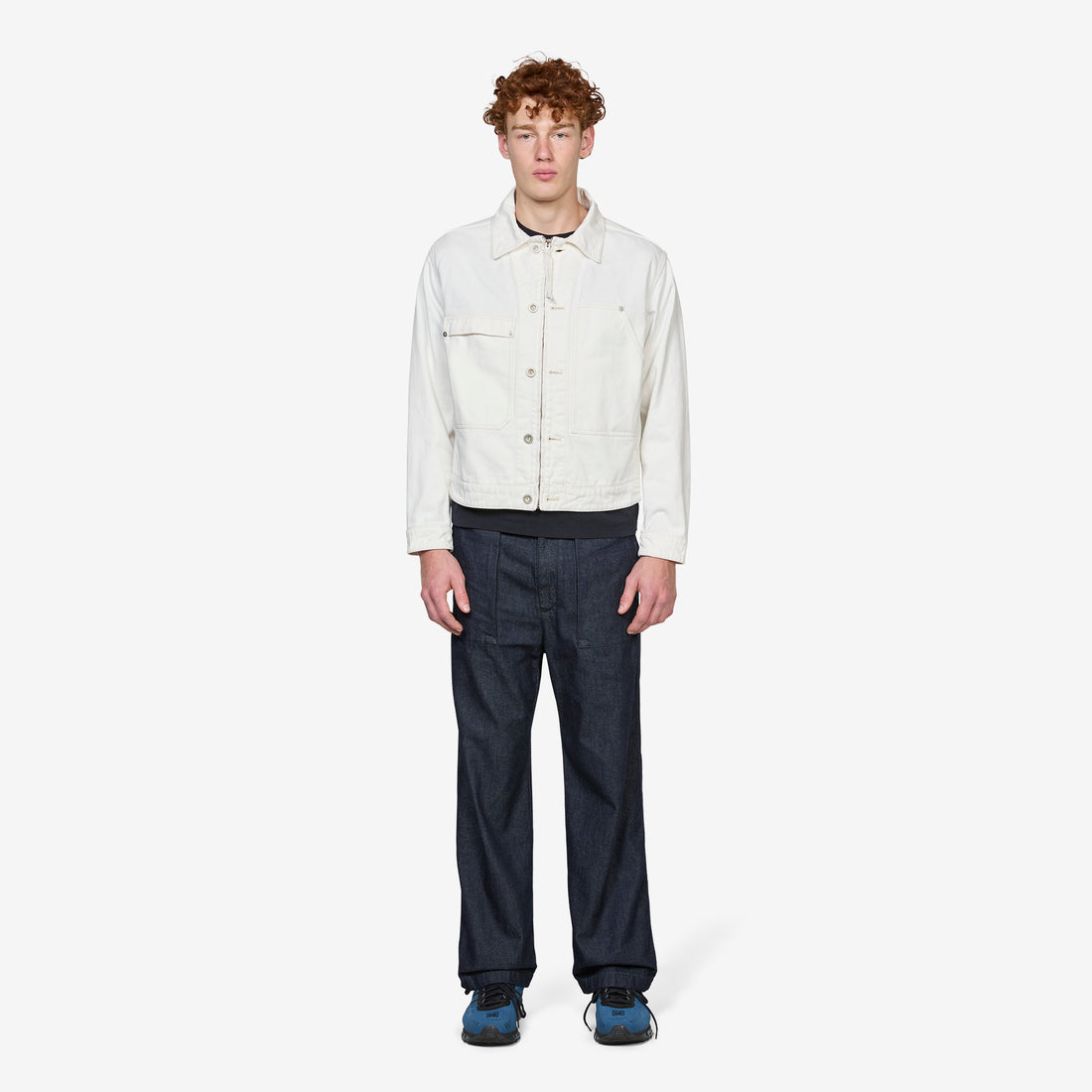 Bull Denim Zip Jacket Gauze White Jackets