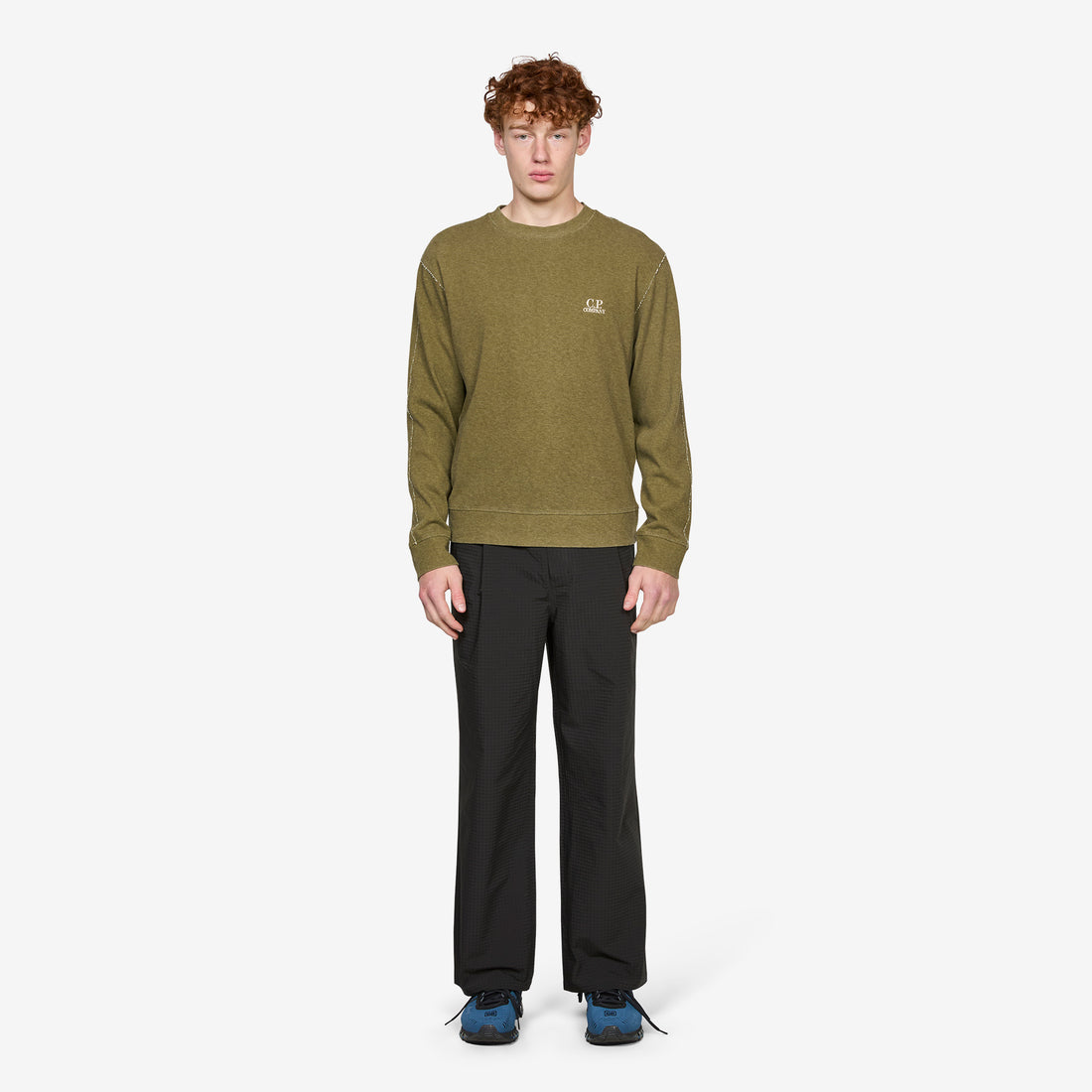 Heavy Jersey Plated Crewneck Sweatshirt Dried Herb Tees