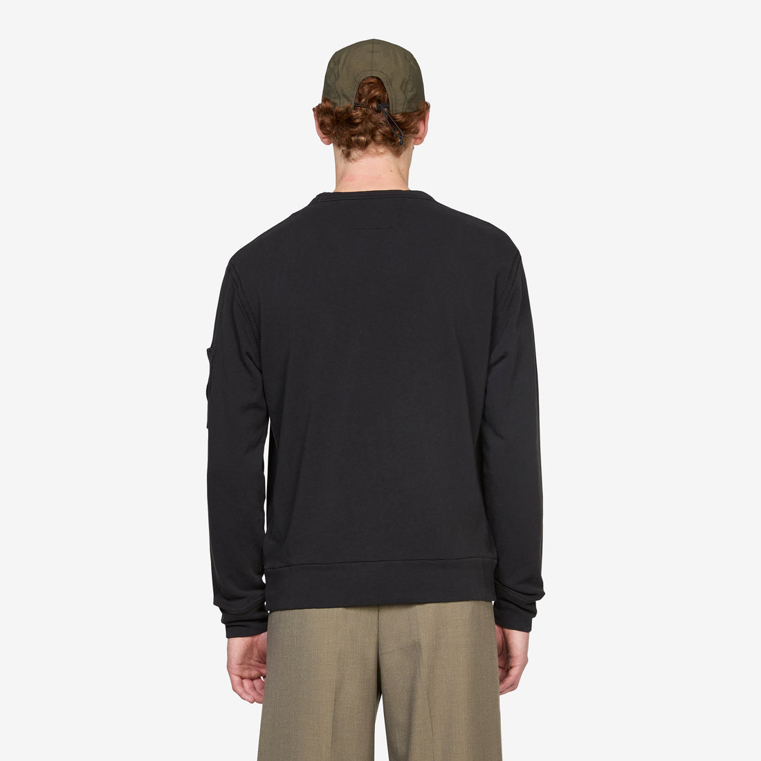 Malfilè Fleece Lens Crewneck Sweatshirt Black Shirts