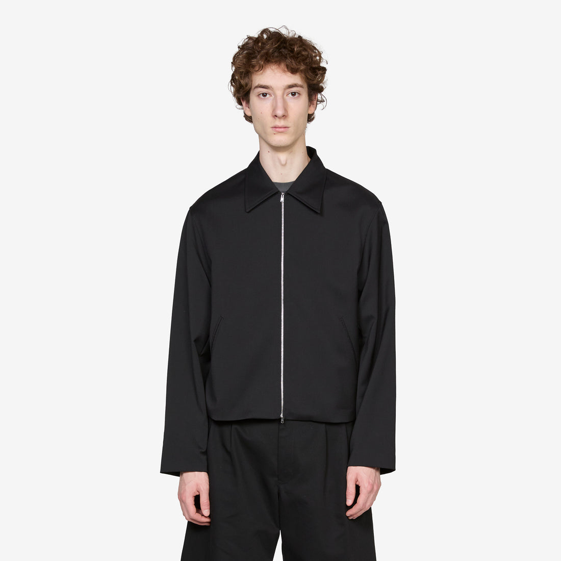 Mini Jacket Black Worsted Wool Jackets