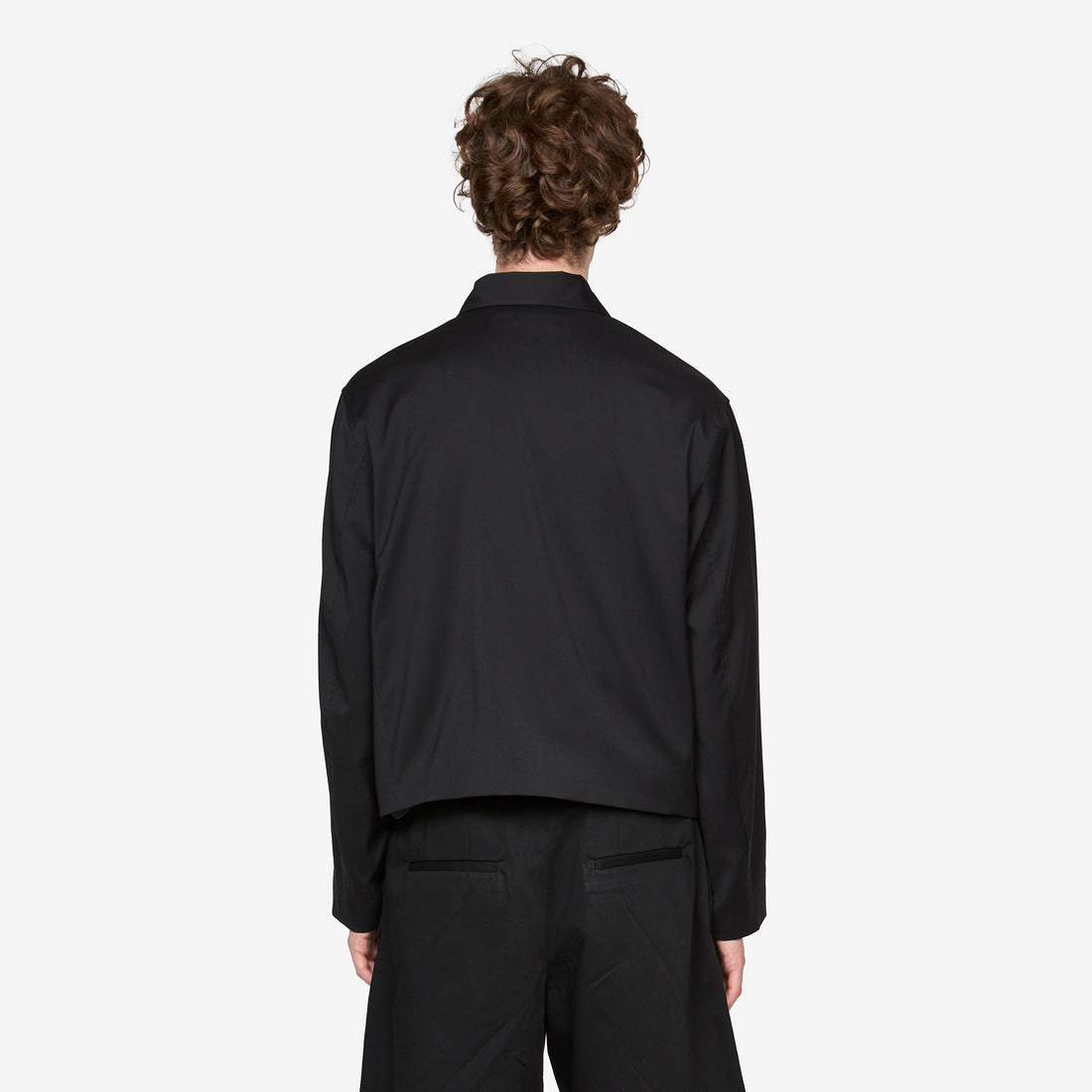 Mini Jacket Black Worsted Wool Jackets