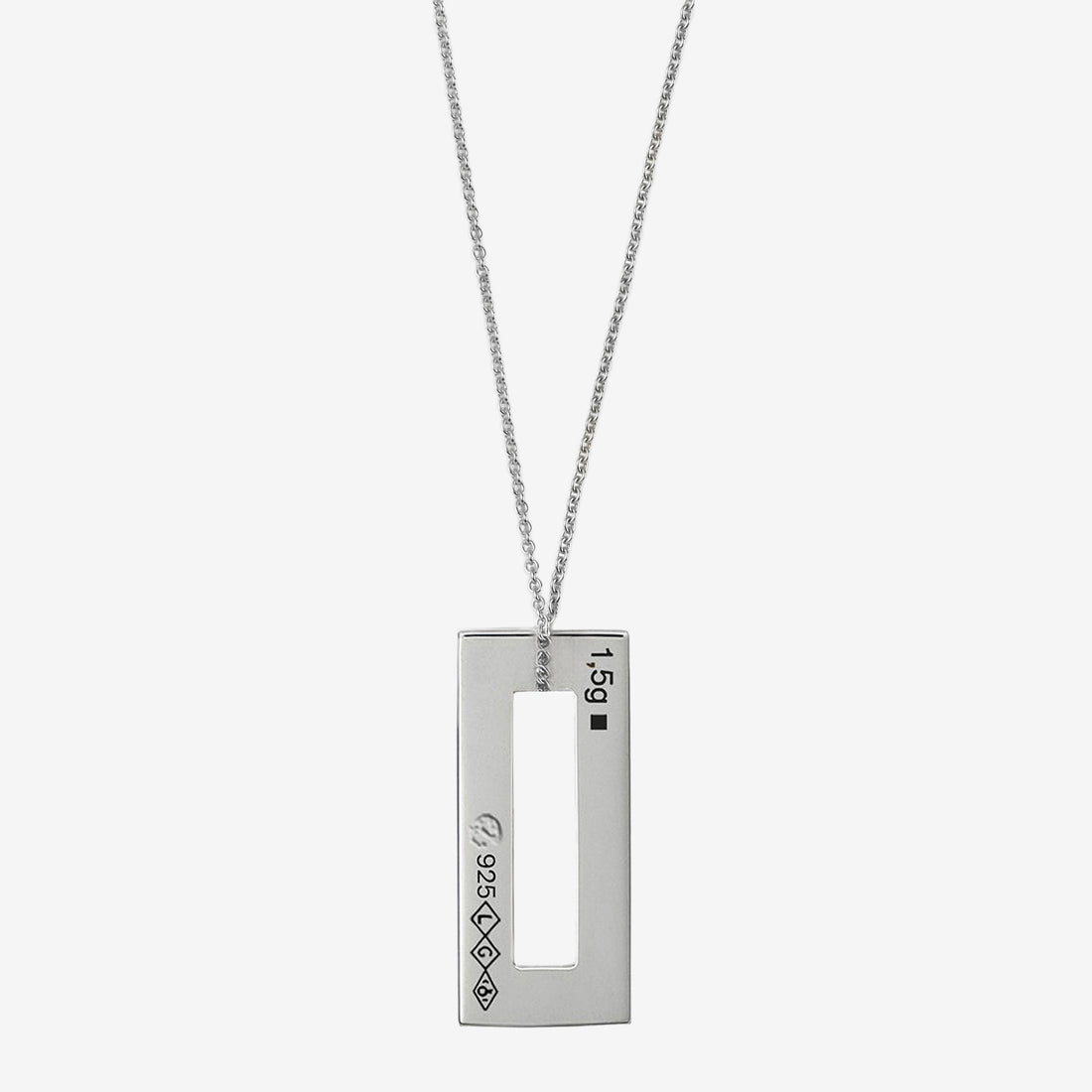 1.5g Brushed Sterling Silver Rectangle Pendant Jewellery