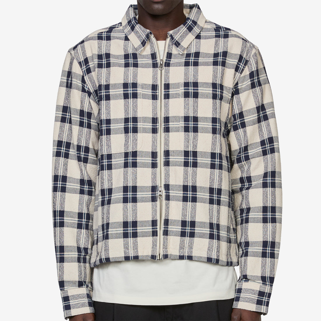 Capricorn Plaid Zip Jacket Navy Jackets