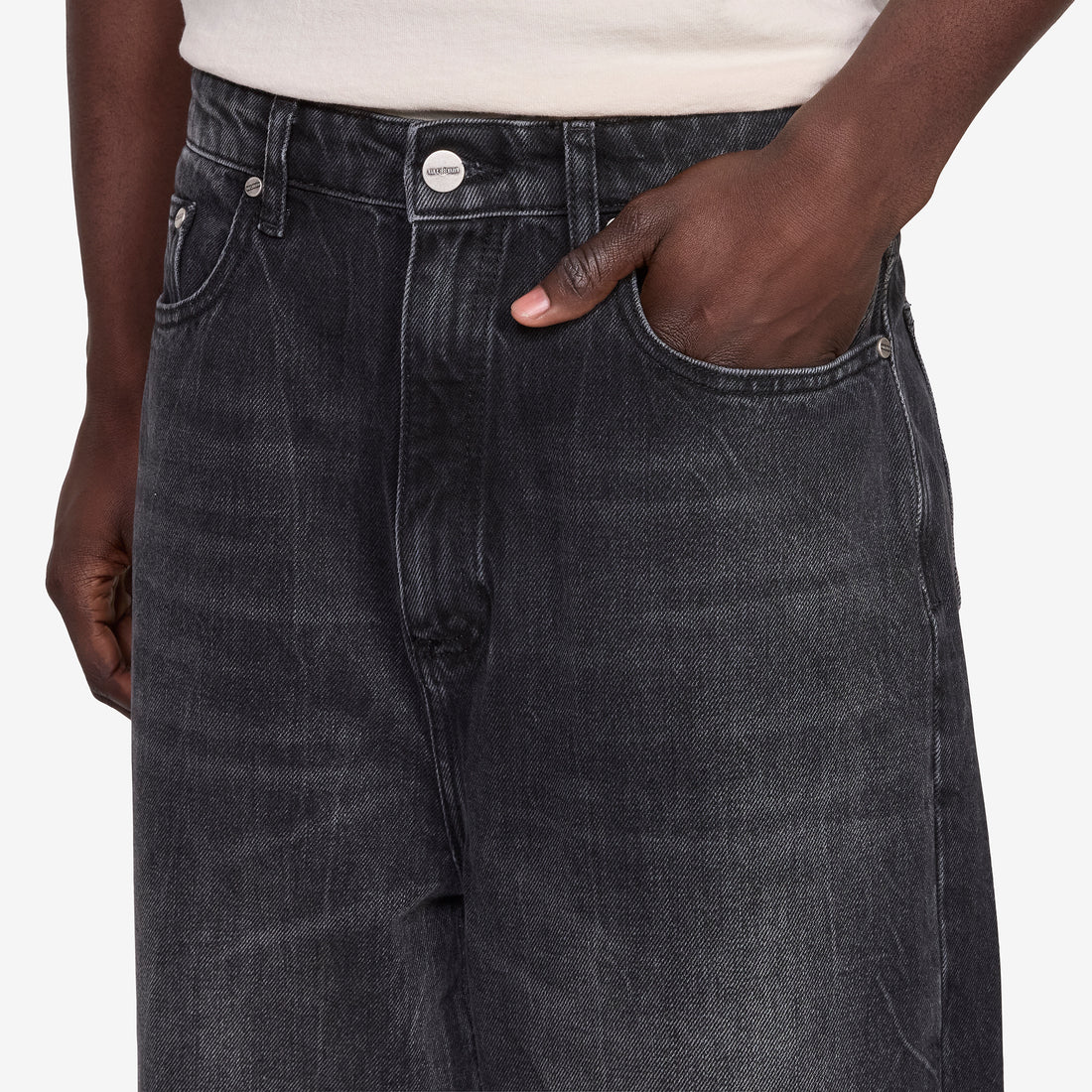 Baggy Denim Jeans Black Vein Pants