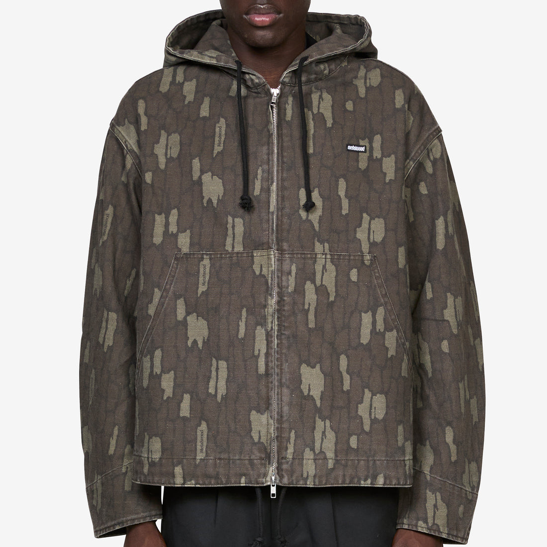 Cotton Twill Zip Hoodie Real Bark Camo Jumpers
