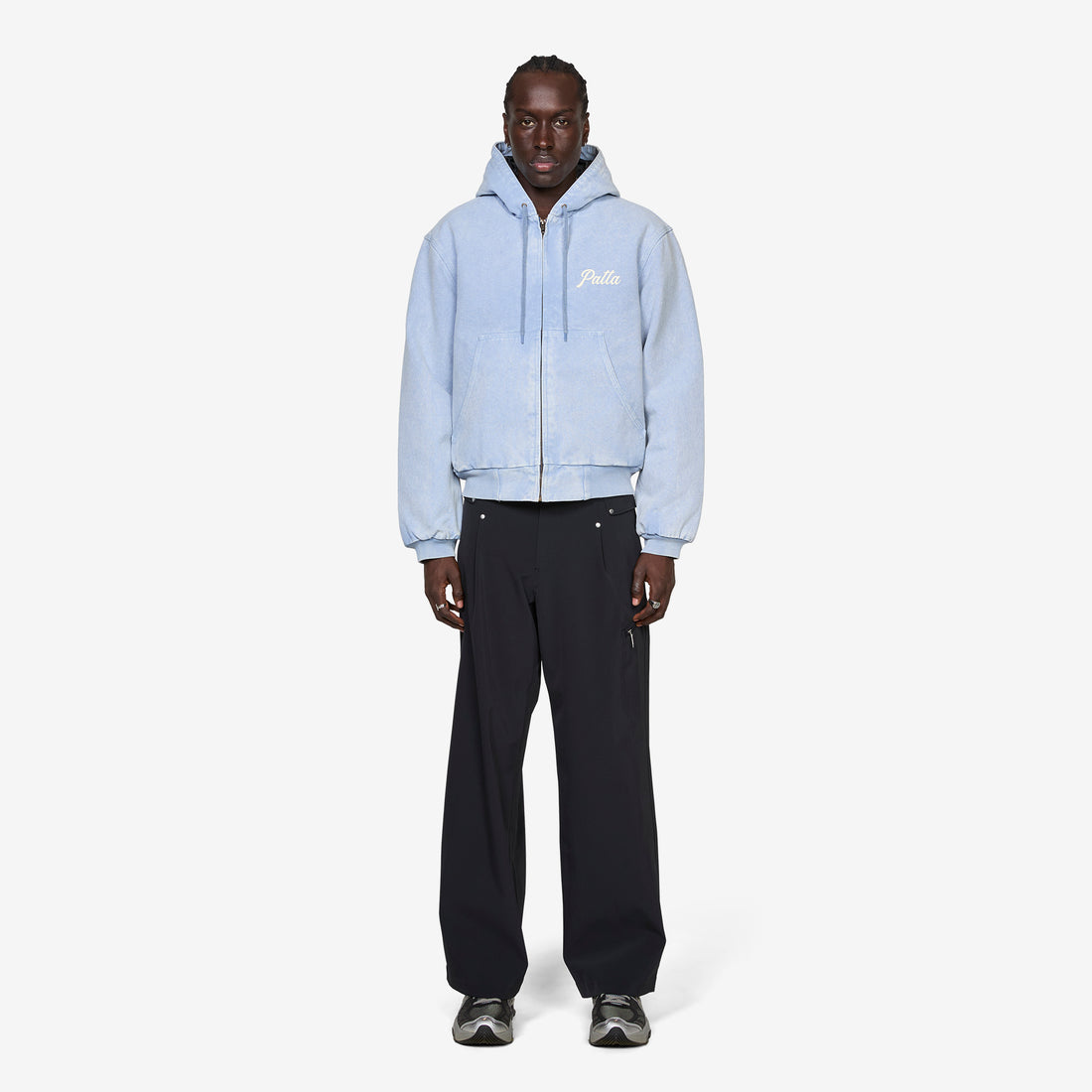 Peace Canvas Hooded Jacket Light Blue Denim Jumpers
