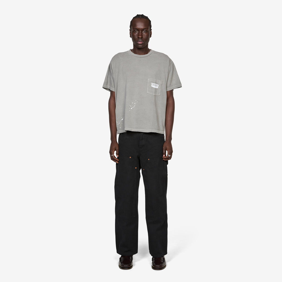 Chevron Boxy Pocket T-Shirt Smoke Tees