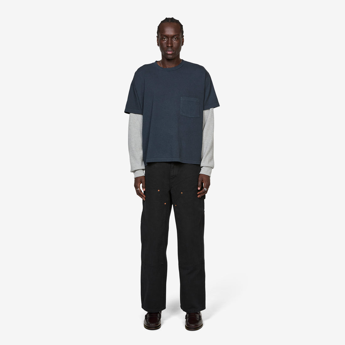 Santa Fe Layered Thermal T-Shirt Vintage Black Tees