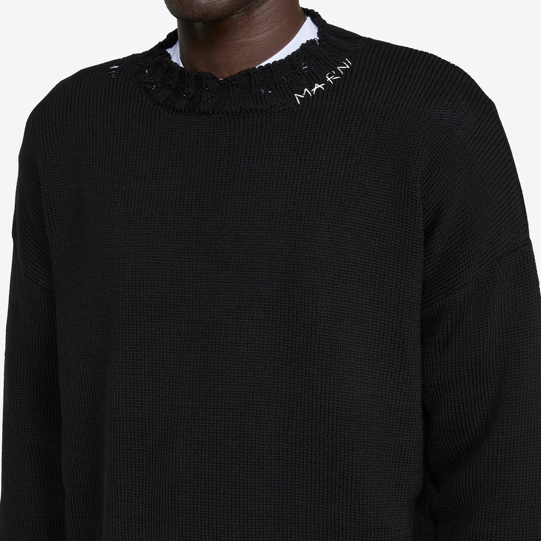 Twisted Crewneck Sweater Black Jumpers