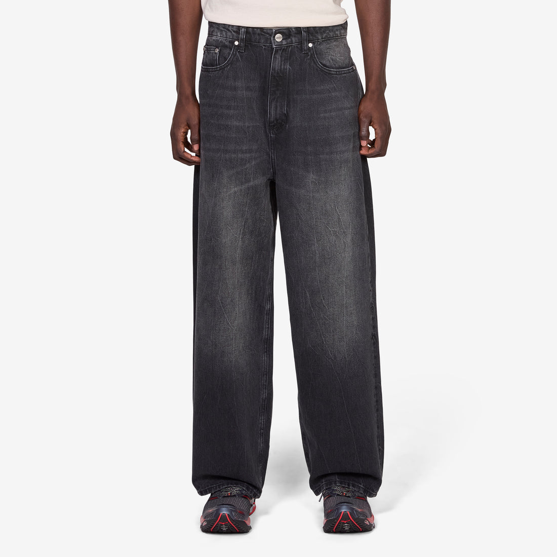 Baggy Denim Jeans Black Vein Pants