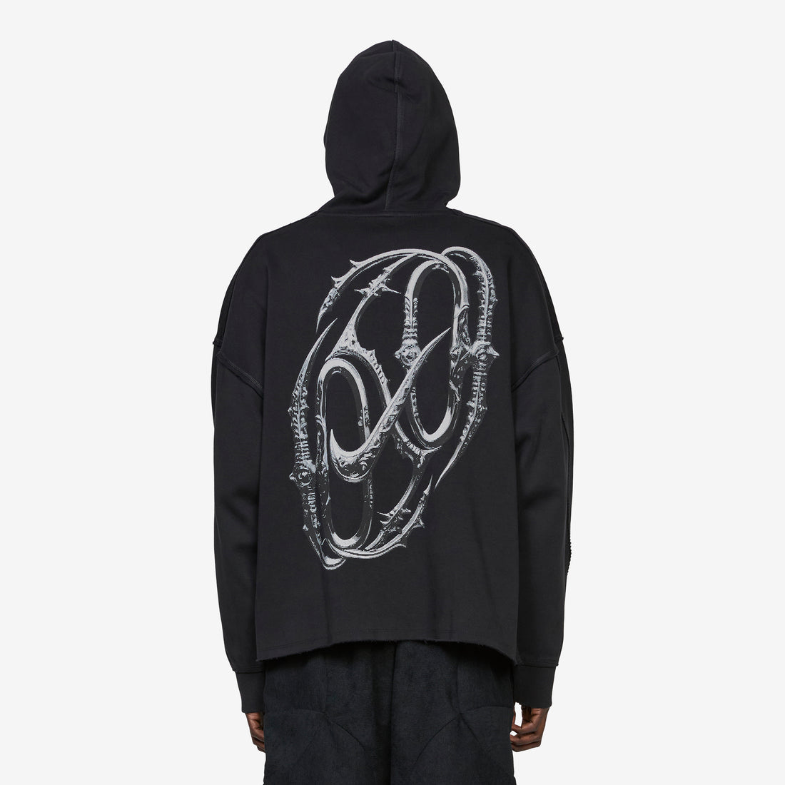 Fleece Pullover Hoodie Black | Ice Silver Jumpers