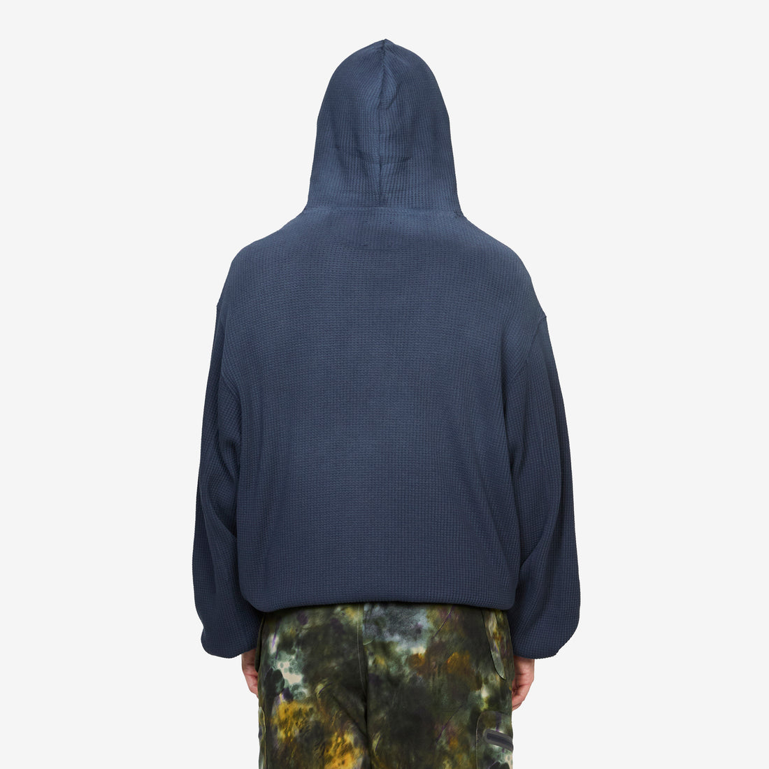 Bee Sun Faded Organic Waffle Zip Up Hoodie Navy Jumpers