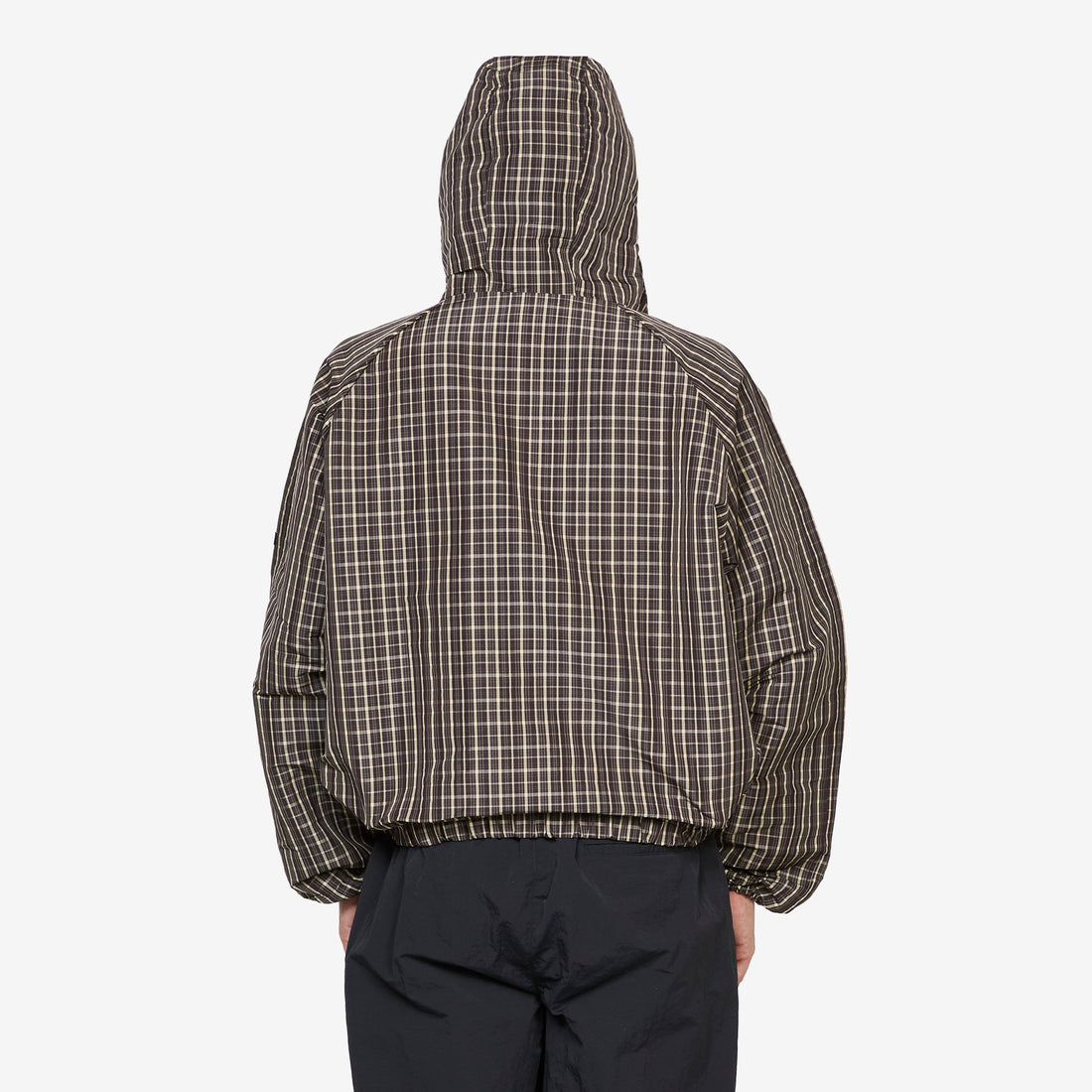 Check Smock Anorak Beige | Dark Brown Jackets
