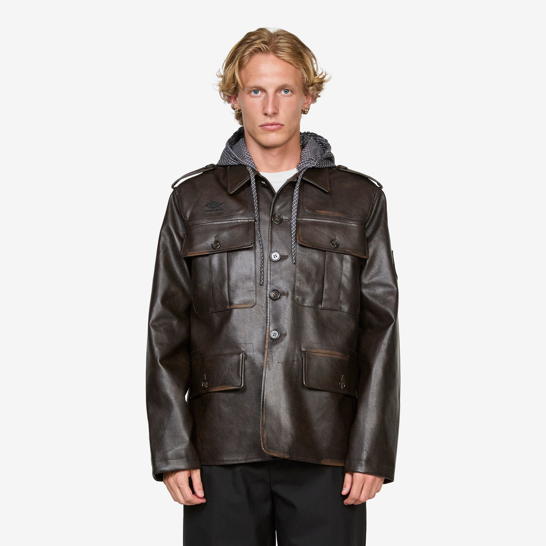 Eco Leather Service Jacket Burnt Brown Jackets