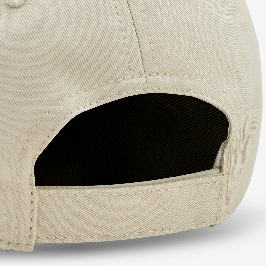 Embroidered Logo Baseball Cap Ivory Headwear